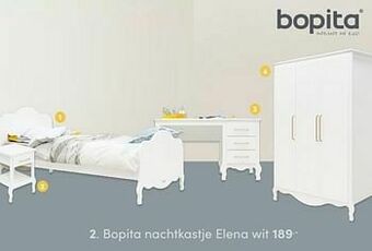 Baby & Tiener Bopita nachtkastje elena wit aanbieding
