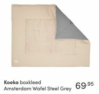 Baby & Tiener Koeka boxkleed amsterdam wafel steel grey aanbieding