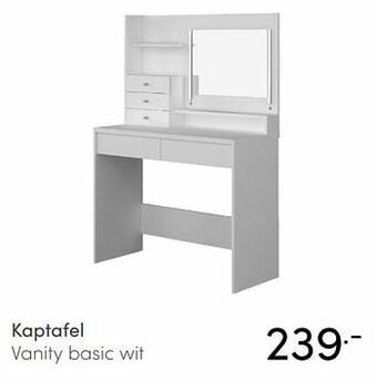 Baby & Tiener Kaptafel vanity basic wit aanbieding