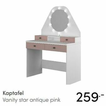 Baby & Tiener Kaptafel vanity star antique pink aanbieding