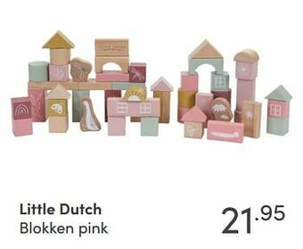 Baby & Tiener Little dutch blokken pink aanbieding