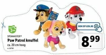 Lidl Paw patrol knuffel aanbieding