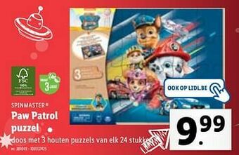 Lidl Paw patrol puzzel aanbieding