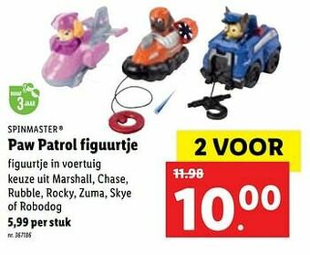 Lidl Paw patrol figuurtje aanbieding