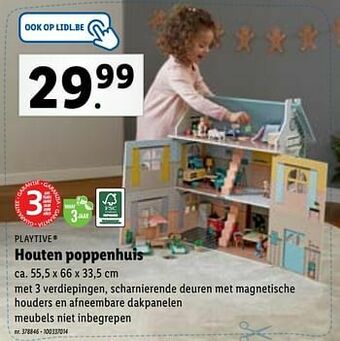 Lidl Houten poppenhuis aanbieding