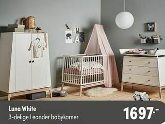 Baby & Tiener Luna white 3-delige leander babykamer aanbieding