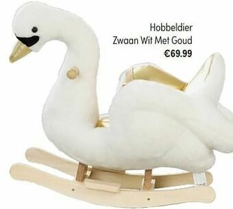 Hobbeldier zwaan wit met goud
