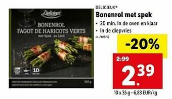 Lidl Bonenrol met spek aanbieding