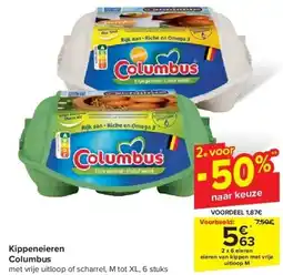 Carrefour Kippeneieren Columbus aanbieding