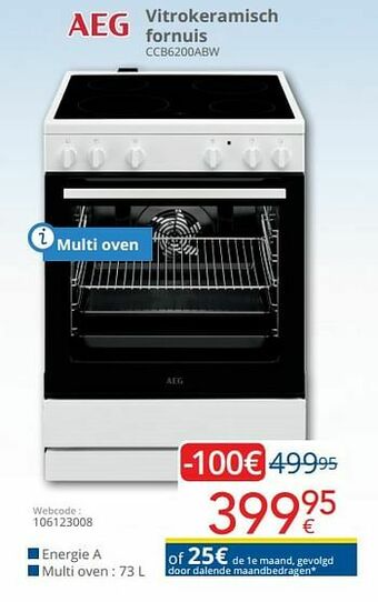 Eldi Aeg vitrokeramisch fornuis ccb6200abw aanbieding