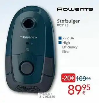 Eldi Rowenta stofzuiger ro3125 aanbieding