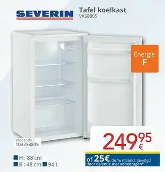 Eldi Severin tafel koelkast vks8805 aanbieding
