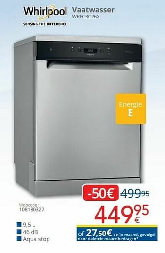 Eldi Whirlpool vaatwasser wrfc3c26x aanbieding