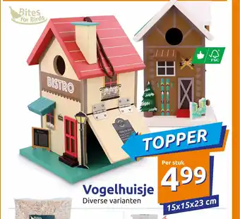 Action Vogelhuisje Diverse Varianten 15 x 15 x 23 cmper stuk aanbieding