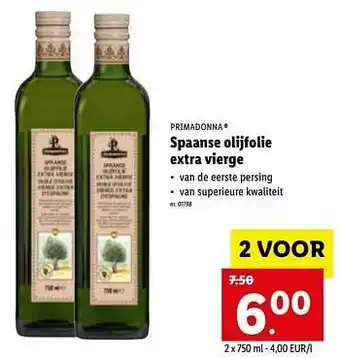 Lidl Spaanse olijfolie extra vierge aanbieding