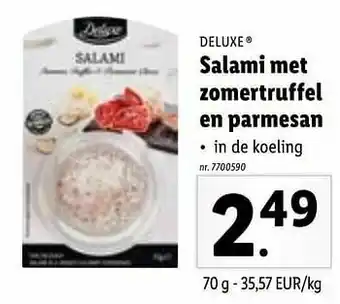 Lidl Salami met zomertruffel en parmesan aanbieding