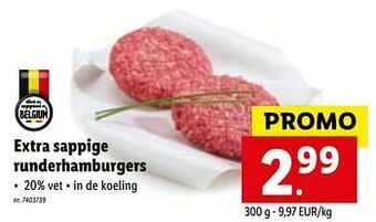 Lidl Extra sappige runderhamburgers aanbieding