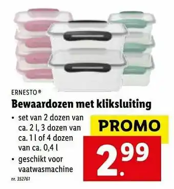 Lidl Bewaardozen met kliksluiting aanbieding