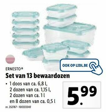 Lidl Set van 13 bewaardozen aanbieding