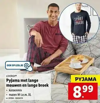 Lidl Pyjama met lange mouwen en lange broek aanbieding