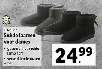 Lidl Suède laarzen voor dames aanbieding