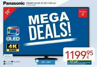 Eldi Panasonic smart oled-tv 55``-140 cm tx55hz1000e aanbieding