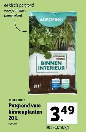 Lidl Potgrond voor binnenplanten aanbieding