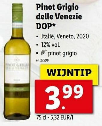 Lidl Pinot grigio delle venezie dop aanbieding
