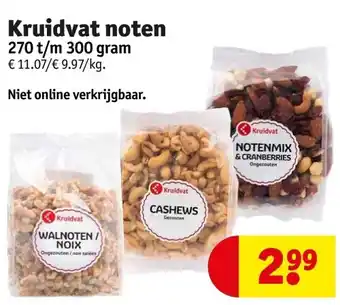 Kruidvat noten 270 t/m 300gram aanbieding