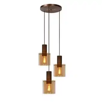 Leen Bakker Lucide hanglamp Toledo - amber - Leen Bakker aanbieding