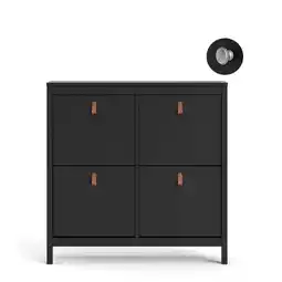 Leen Bakker Schoenenkast Madeira - zwart - 103x102x25 cm aanbieding