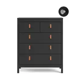 Leen Bakker Ladekast Madeira - zwart - 99x82x38 cm aanbieding