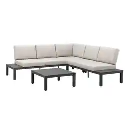 Leen Bakker Loungeset Aveyron - antracietkleurig aluminium - 81x240x240 cm aanbieding