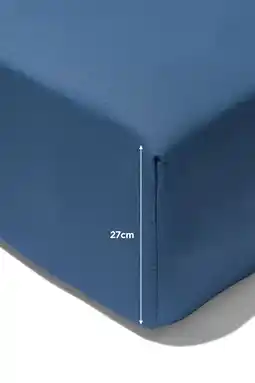 HEMA HEMA Boxspring Hoeslaken Zacht Katoen 90x200 Blauw (blauw) aanbieding