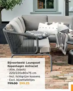 GAMMA Loungeset Kopenhagen Antraciet aanbieding