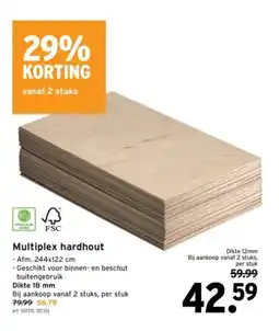 GAMMA Multiplex hardhout aanbieding