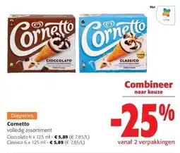 Colruyt Cornetto Cioccolato 6 x 125 ml aanbieding