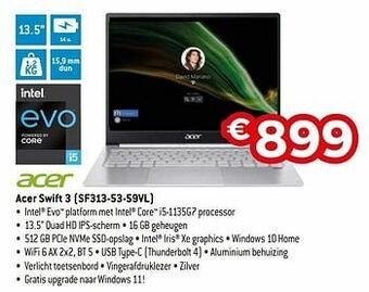 Exellent Acer swift 3 sf313-53-59vl aanbieding