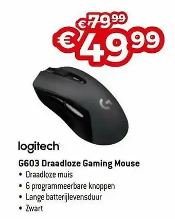 Exellent Logitech g603 draadloze gaming mouse aanbieding