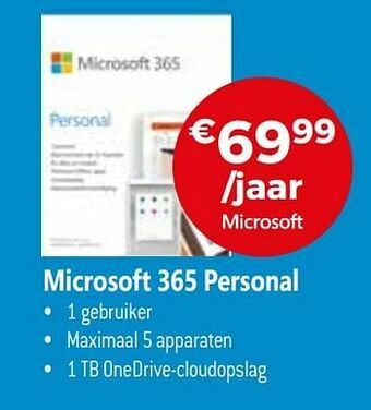 Exellent Microsoft 365 personal aanbieding