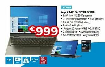 Exellent Lenovo yoga 7 14itl5 - 82bh007umb aanbieding