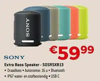 Exellent Sony extra bass speaker - sosrsxb13 aanbieding