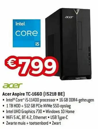 Exellent Acer aspire tc-1660 i5218 be aanbieding
