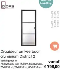 Multi bazar Draaideur omkeerbaar aluminium District 2 aanbieding