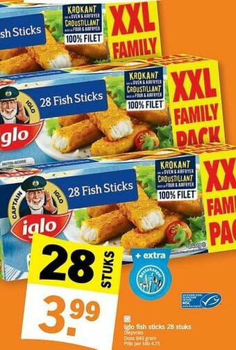 Albert Heijn Iglo fish sticks aanbieding