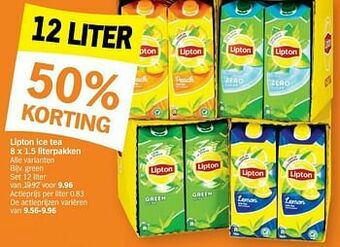 Albert Heijn Lipton ice tea green aanbieding
