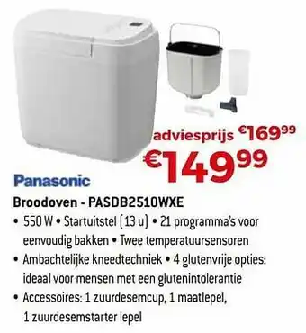 Panasonic broodoven - pasdb2510wxe
