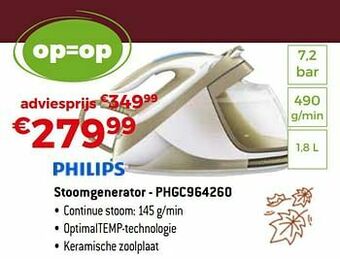 Exellent Philips stoomgenerator - phgc964260 aanbieding