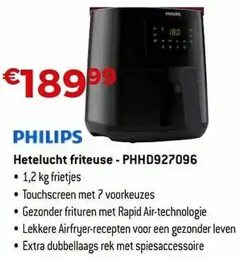 Exellent Philips hetelucht friteuse - phhd927096 aanbieding