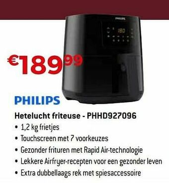 Exellent Philips hetelucht friteuse - phhd927096 aanbieding